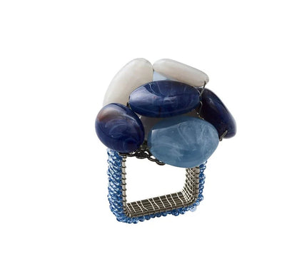 Kim Seybert Sea Stone Napkin Rings - Navy image