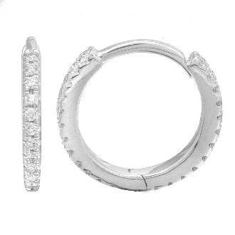 14K Diamond Huggie Earrings image 0