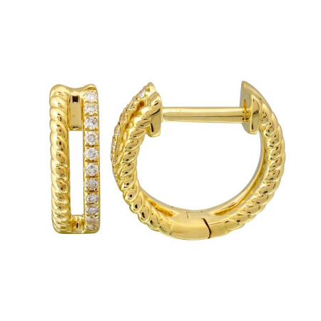 14k Yellow Gold Diamond Earrings image 0