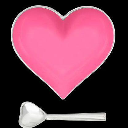 Heart Dish with Spoon - Barbie Pink image