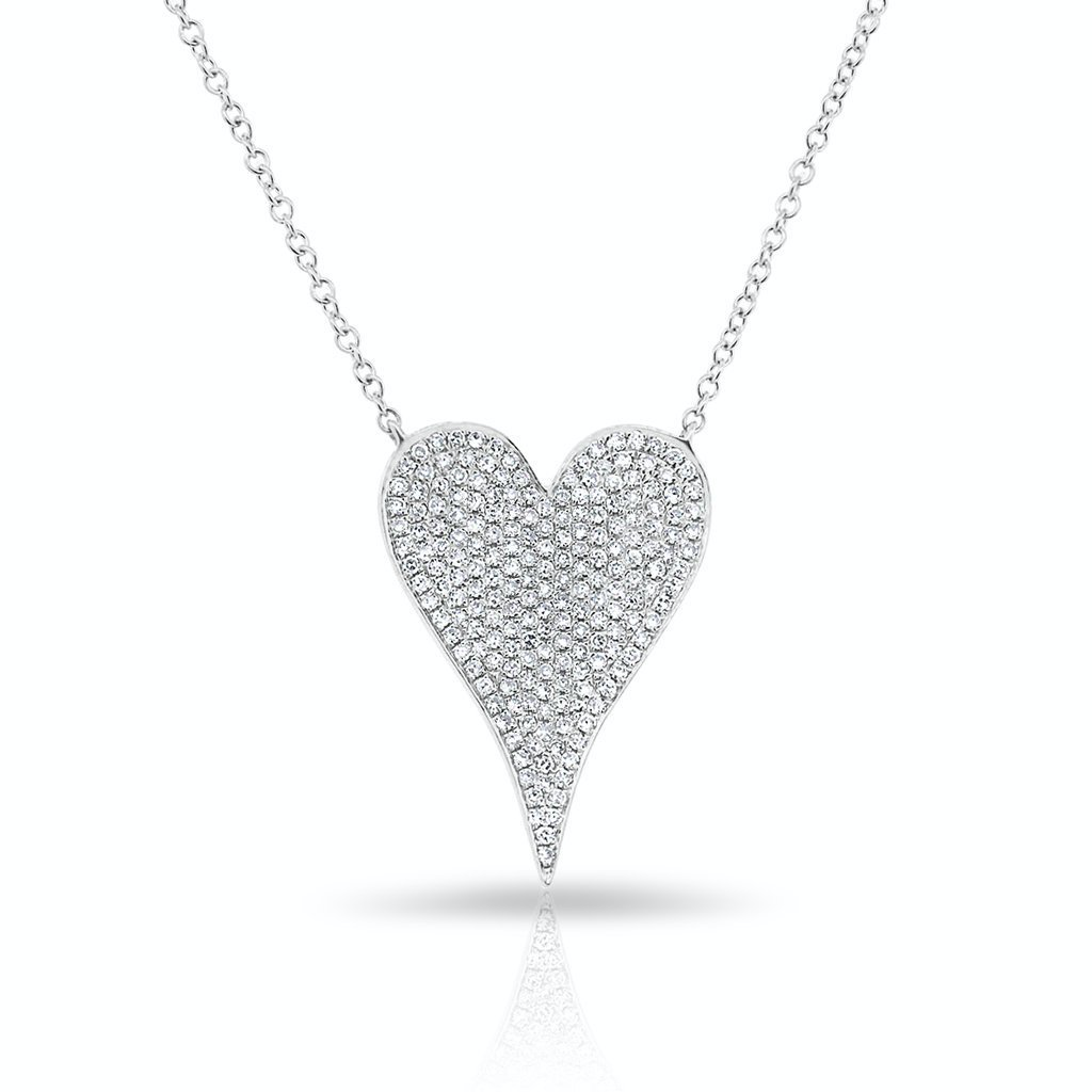 14K Pave Diamond Heart Necklace image 0