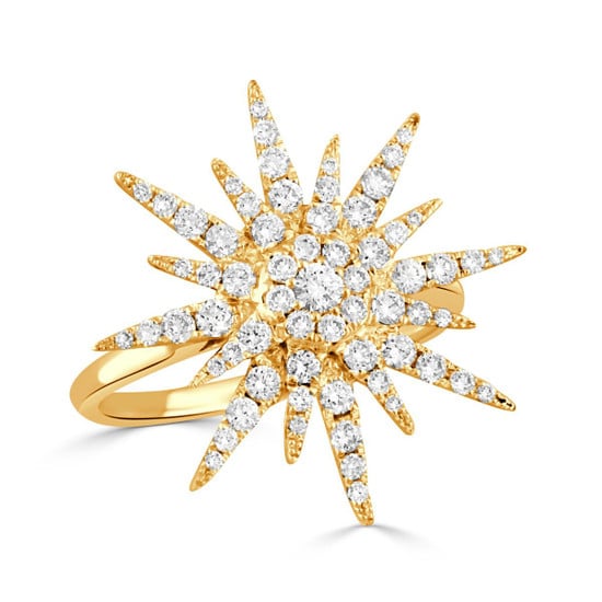 18K Yellow Gold Starburst Diamond Ring image 0