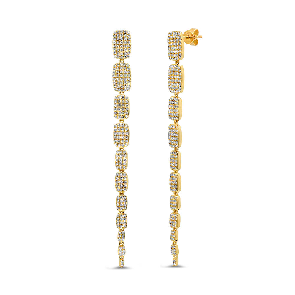 14K Pave Diamond Drop Earrings image 0
