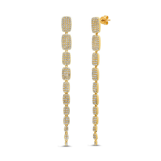 14K Pave Diamond Drop Earrings image 0