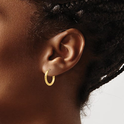 14k Polished Endless 2mm Yellow Gold Hoop Earrings image 1