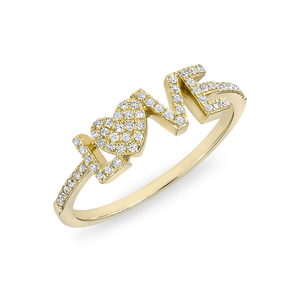 14K Pave Diamond Love Ring image 0