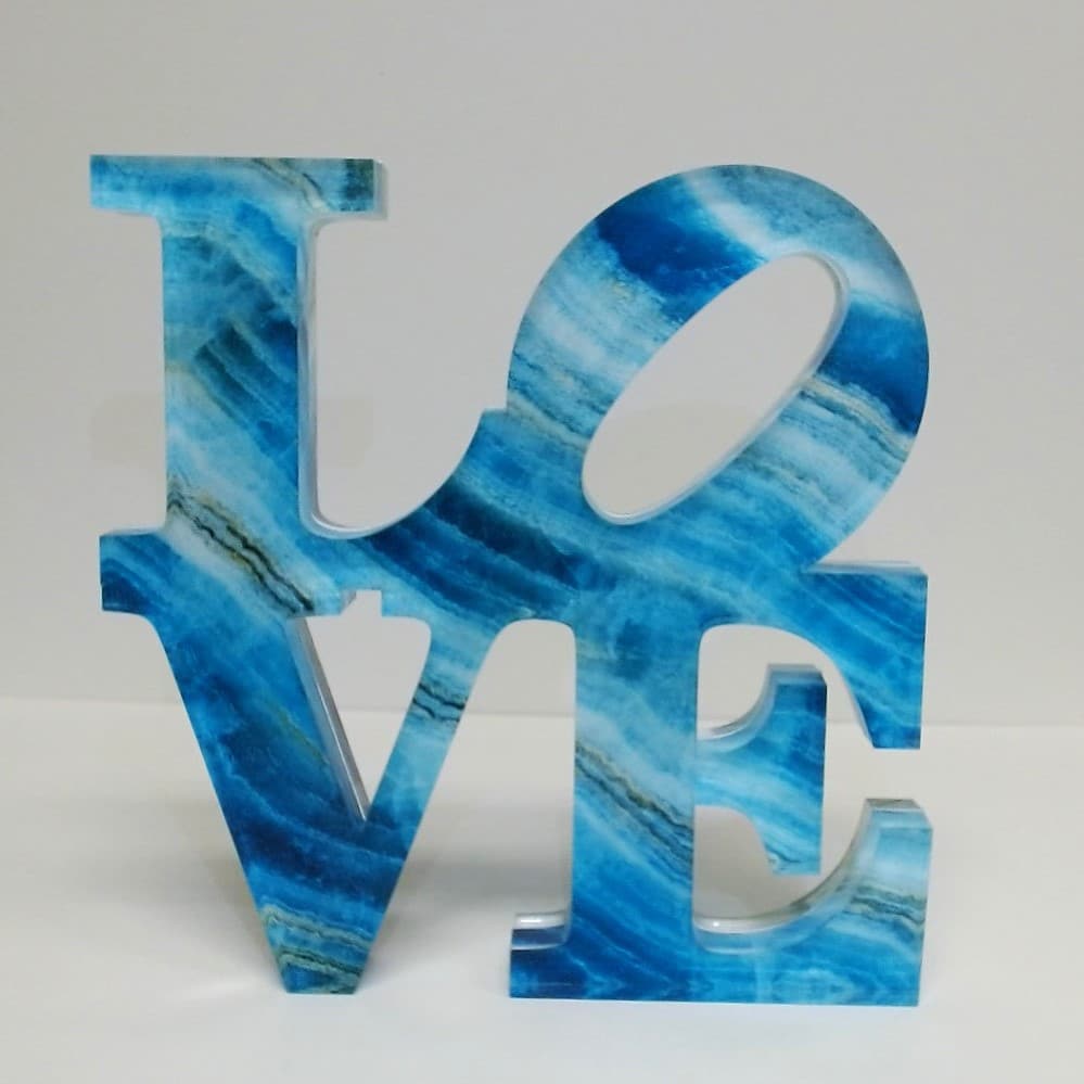 LOVE Sculpture - Blue Marble image