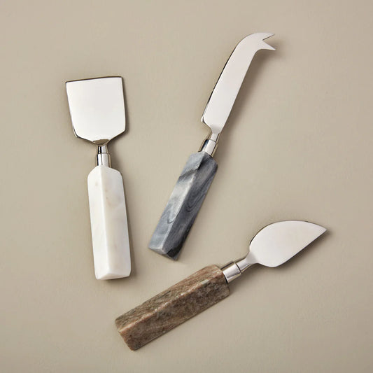 Geometric Marble Triangular Cheese Tool Set image 0