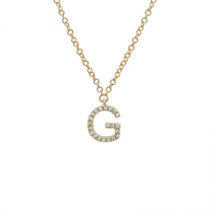 14k Yellow Gold Initial Diamond Necklace image 0