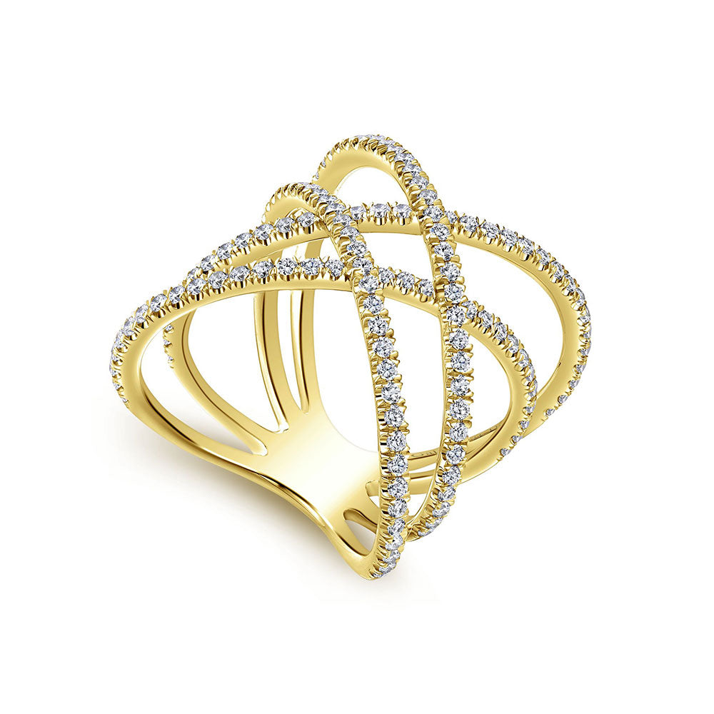 14K Diamond Criss Cross Ring image 2