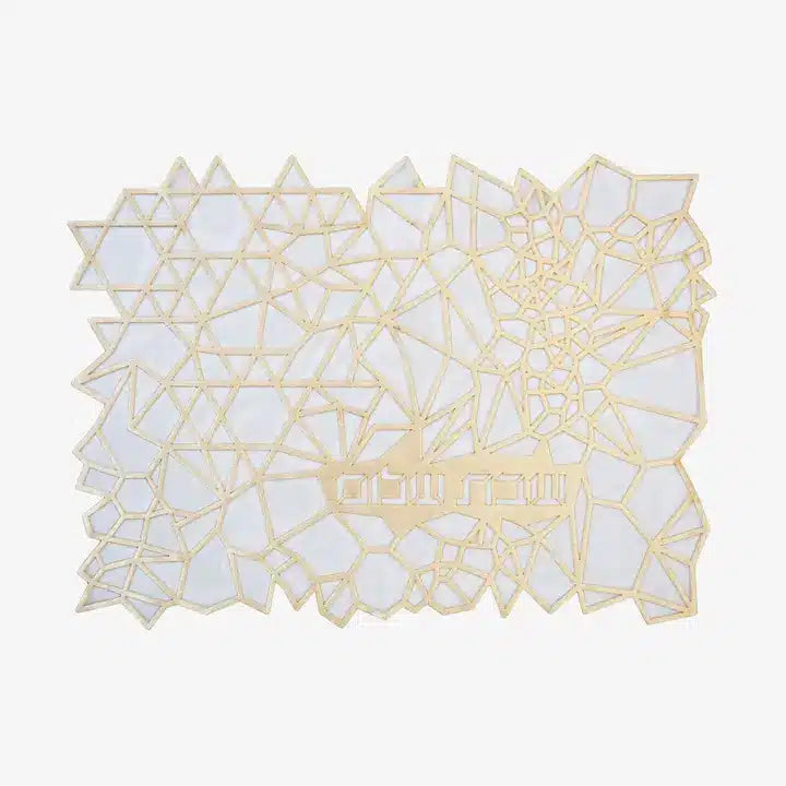 Geometric Challah Cover - Gold image