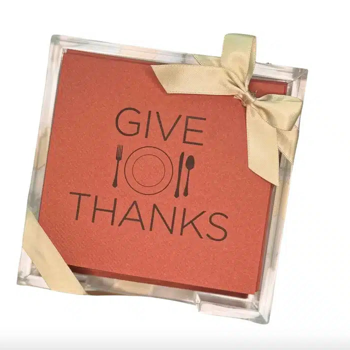 Thanksgiving Cocktail Napkin Set - Give Thanks image