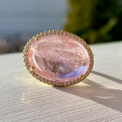 Oval Cab Pink Tourmaline Mischa Ring - Timeless Design image 0