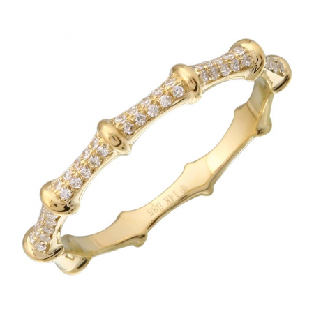 14k Yellow Gold Bamboo Diamond Ring image 0