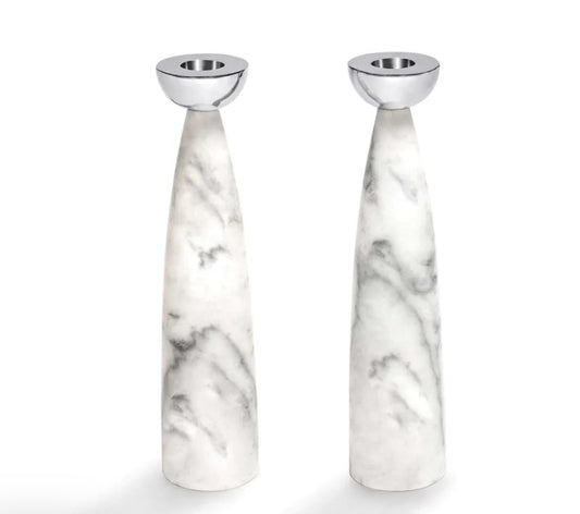Anna NY -  Marble & Silver Candleholders image 0