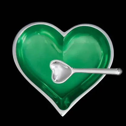 Heart Dish with Spoon - Emerald image