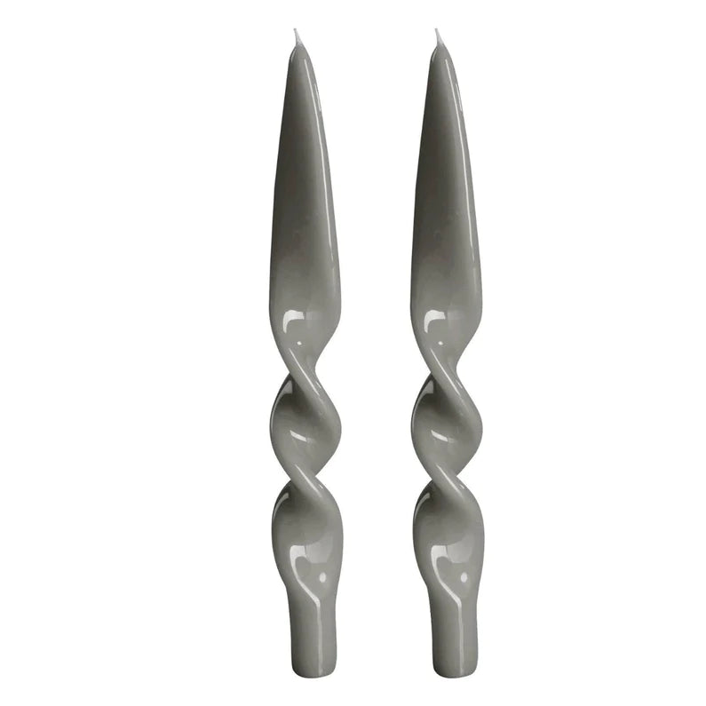 Twisted Candles - Set of 2 - Gray image