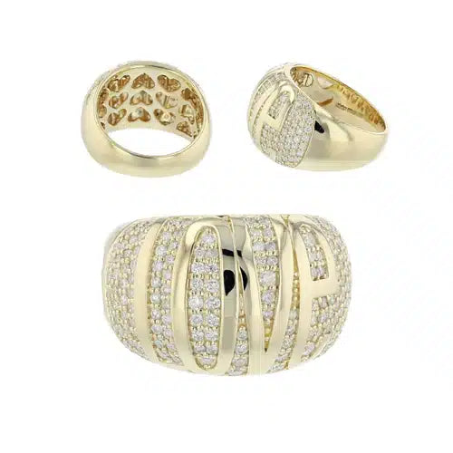 14K Yellow Gold Love Dome Ring image 0