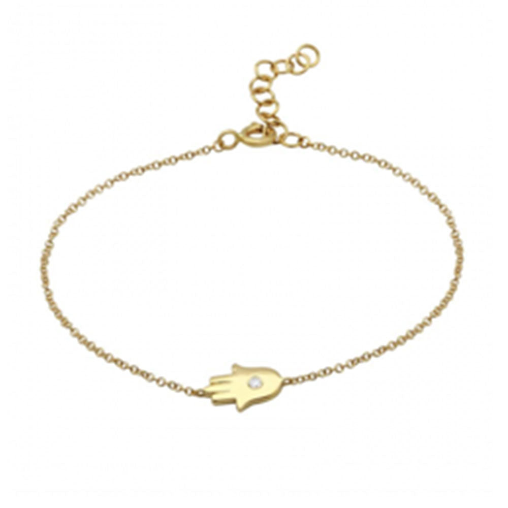 14K Hamsa Bracelet with Diamond image 0