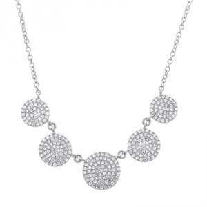 14k White Gold Diamond Circle Necklace image 0