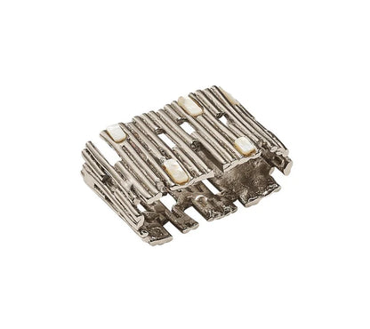 Kim Seybert Matrix Napkin Rings - Silver image