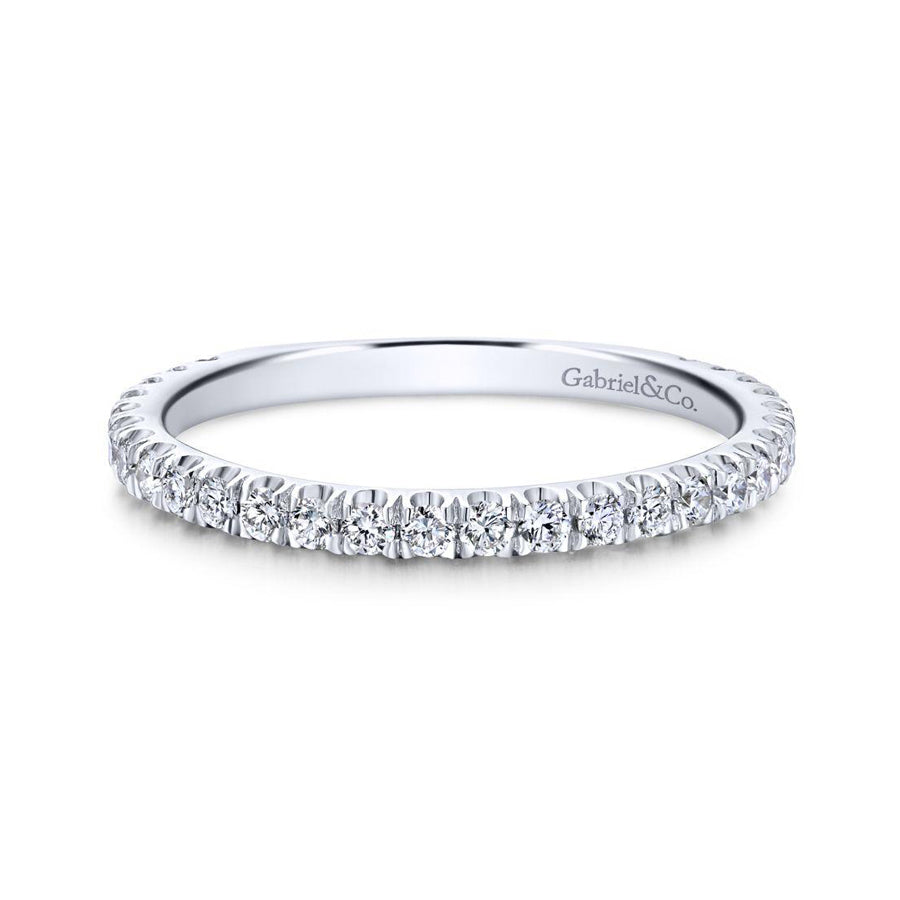 14K White Gold Diamond Band image 0