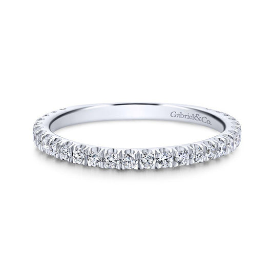 14K White Gold Diamond Band image 0