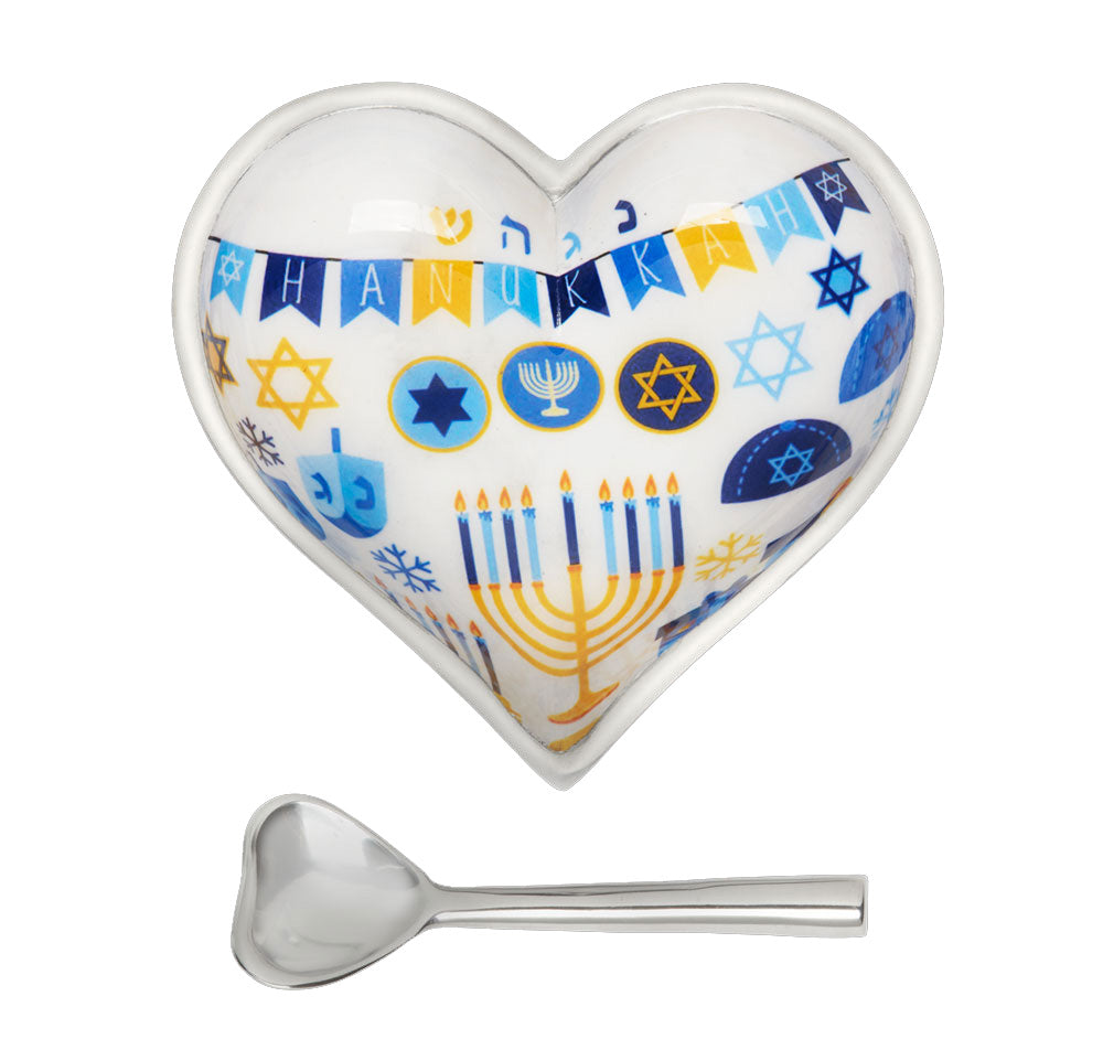 Happy Hanukkah Dish with  Spoon image 0