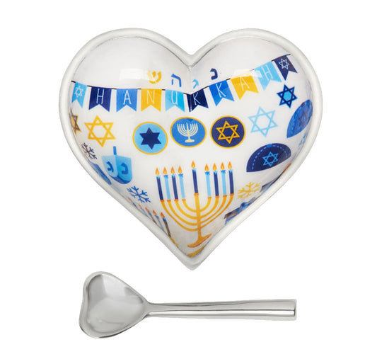 Happy Hanukkah Dish with  Spoon image 0