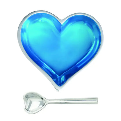 Heart Dish with Spoon - Turquoise image