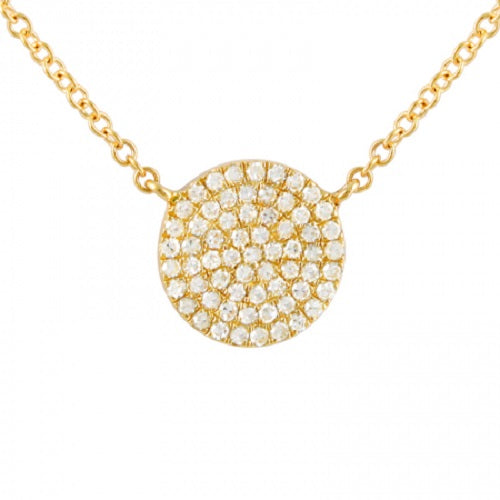 14K Yellow Gold Diamond Circle Necklace image 0