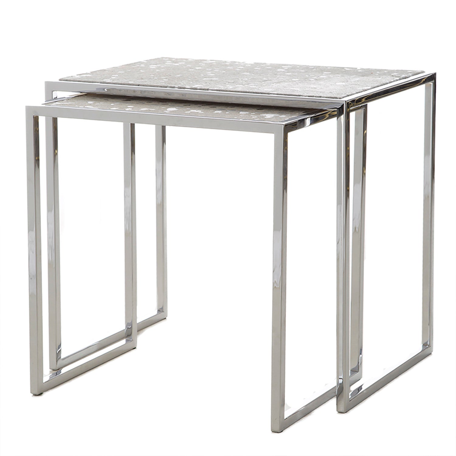 Nesting Table with Cowhide image 0