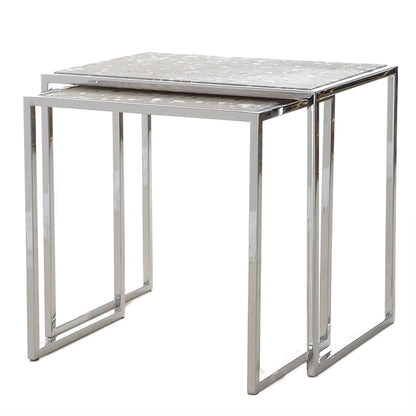 Nesting Table with Cowhide image 0