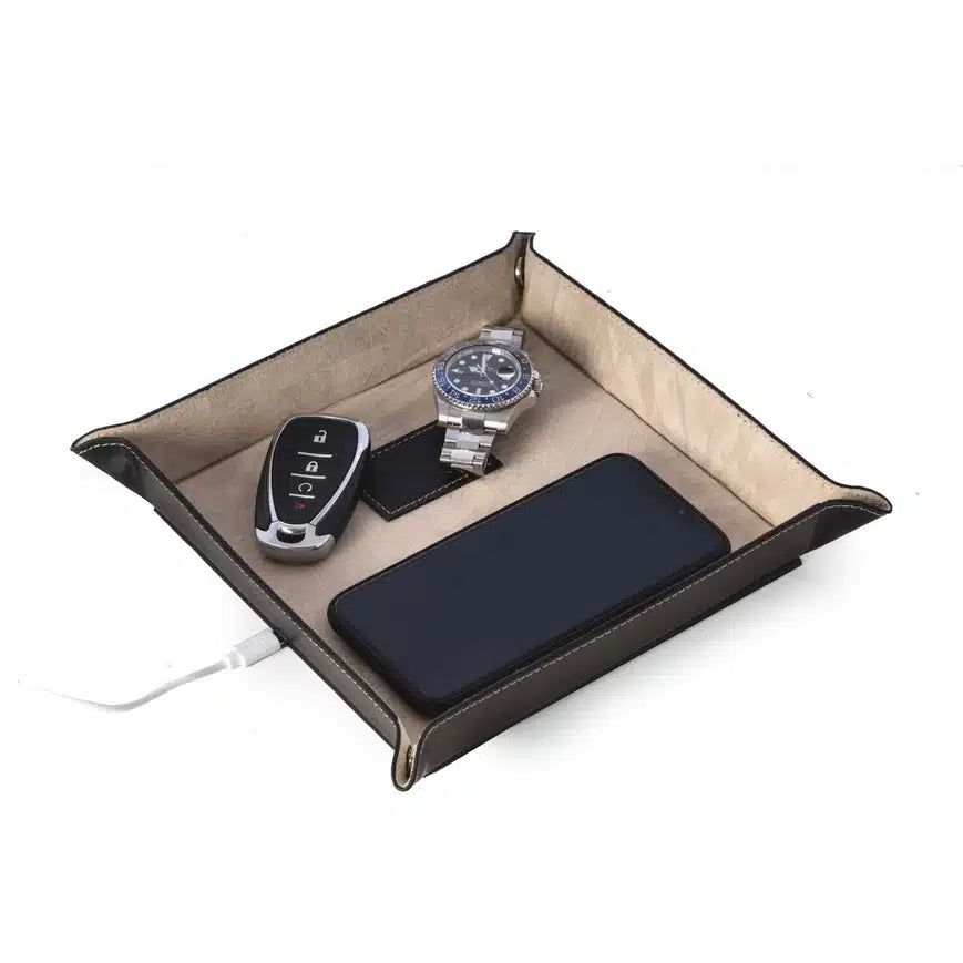 Leather Valet with Wireless Charger image 1