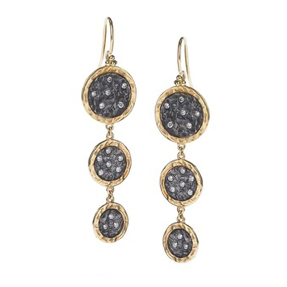 18K Gold Midnight Coin Earrings - Striking Shine image 0